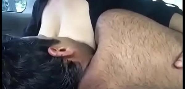  Indian Sexy hot horny milf teen stranger boob press in car